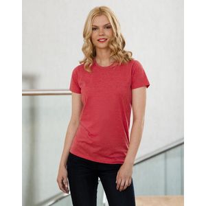 Russell Dames Slim Fit Langer Lengte Korte Mouwen T-Shirt (Rode mergel)