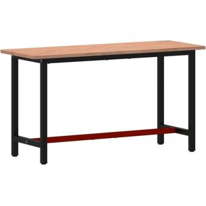 vidaXL Werkbank 150x55x81,5 cm Beukenhout Werkbank - Houten Werkbank - Beukenhouten Werkbank - Metalen Werkbank - Zwarte Werkbank