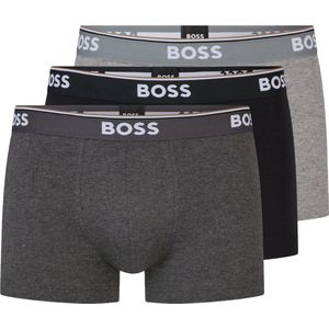 HUGO BOSS Power trunks (3-pack) - heren boxers kort - grijs - grijs - zwart - Maat: S