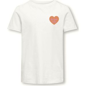 ONLY KOGSENNA S/S HEART TOP BOX JRS Meisjes T-shirt - Maat 122/128