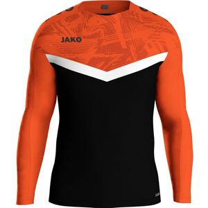 Jako Iconic Sweater Kinderen - Zwart / Fluo Oranje | Maat: 152