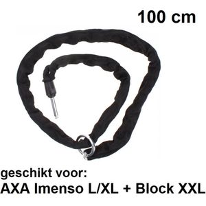 100cm insteekketting voor AXA Imenso L/XL en Block XXL sloten - ULC plug in - Zwart