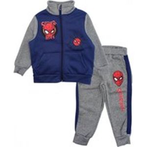 Marvel Spiderman set joggingpak / trainingspak / vrijetijdspak - Vest + Broek - blauw/grijs - maat 116 - 6 Jaar