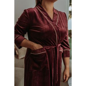 Women's Pajama Bathrobe / Velvet Nightgown Robe / Solid Colour Velour Sexy Nightgown Bordeaux L