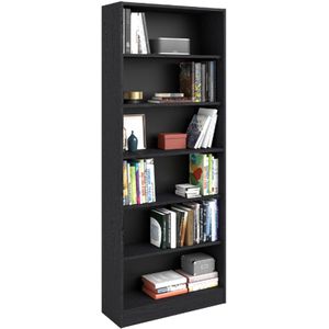 Boekenkast Hobby - Zwart - Spaanplaat - 5 Legplanken