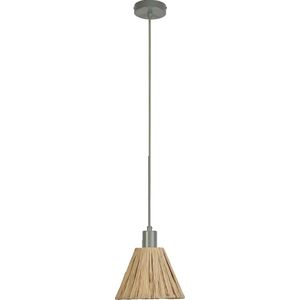 LEDVANCE hanglamp Decor Raffia groenbruin van raffia en metaal, E27, 200 mm diameter, lampenkap van gerecycled materiaal, duurzaam dankzij vervangbare lichtbron, eenvoudig te installeren