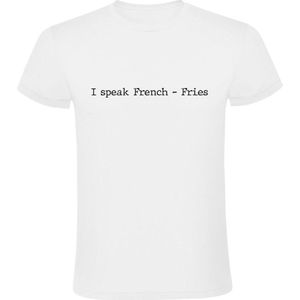 I speak french fries Heren t-shirt | friet| franse frietjes| fastfood | frans| lettertype | tekst | snack | cool | eten |