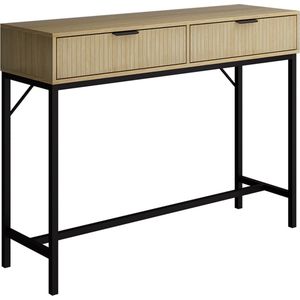 Vicco Kaptafel Lennox, Eiken/Zwart, 100 x 75 cm met 2 laden