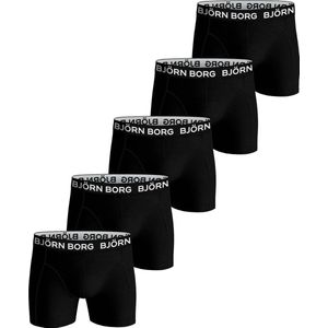 Björn Borg - Boxer 5-Pack Solid zwart - Maat: 110-116