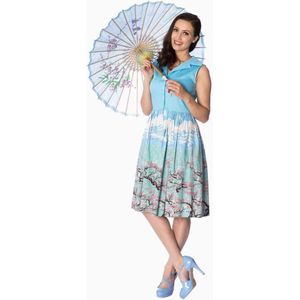 Dancing Days - ORIENTAL BLOSSOM 50S Korte jurk - L - Blauw