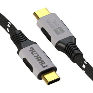 USB 4.0 Thunderbolt 4 Kabel 240W 40Gbps Type-C - Supersnel gegevens opladen - Duurzame mouwen - iPhone 15 Pro Max MacBook Pro Air iPad Pro Galaxy S23 - [12m] 8K@60hz Video