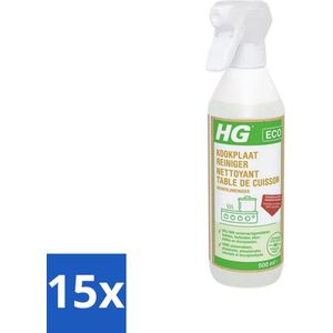 HG ECO - Kookplaatreiniger - Verwijdert Gemakkelijk & Snel - Duurzaam & Ecologisch - 500 ml - Bulkverpakking - 15 stuks