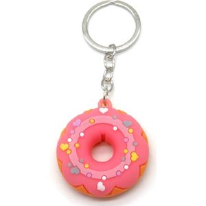 Een smakelijke en lieve donut met schattige hartjes erop met roze glazuur aan de voorkant. Let op: Niet eetbaar en niet geschikt voor kleine kinderen. Te gebruiken als tassenhanger, sleutelhanger of aan de sleutelbos. Voor uzelf of als Kado.