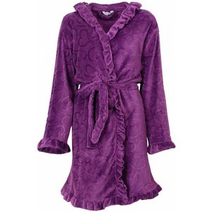 Tenderness - Dames Badjas - Fleece - Paars - Maat XL