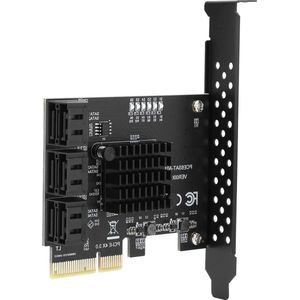 6-poorts PCIe SATA3.0 Harde Schijf Uitbreidingskaart 6G PCI-E3.0 GEN3 4X Interface Hubadapter - ASMedia ASM1166 Master .