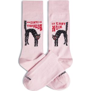 Jimmy Lion unisex sokken le chat noir roze