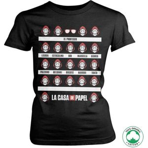 La Casa De Papel Dames Tshirt -L- La Casa De Papel Organic Zwart