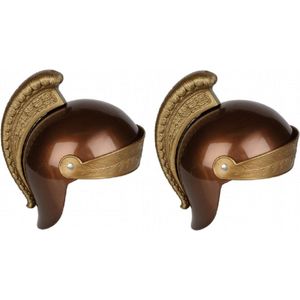 4x stuks luxe Romeinse verkleed ridder helm voor kinderen - Carnaval soldaten helmen