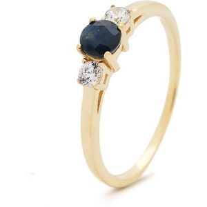 Glow 214.103354 Dames Ring - Sieraad - 14 Karaat Goud - Saffier