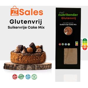 Nutritender Glutenvrije, Lactosevrije en Veganistische Geraffineerde Suikervrije Cake Mix - 400 Gram - Glutenvrije Producten - Perfecte Mix van Smaak en Gezondheid - Guilt- Free en Ideaal voor Glutengevoeligheid