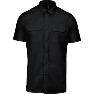 Kariban Herenpilootoverhemd korte mouwen K503 - Black - 4XL