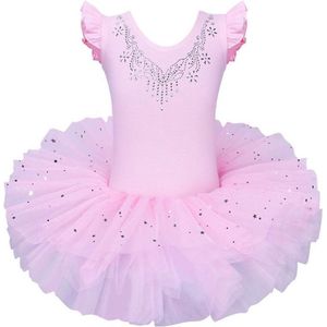 Balletpakje Ballerina Roze + Tutu Balletpakje 110-116 - roze - Ballet - prinsessen tutu verkleed jurk meisje