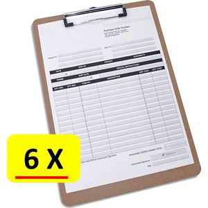6 x Klembord Office Basics - Hardboard - MDF hout - A4 - 23 x 31cm