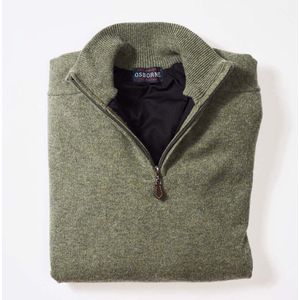 Osborne Knitwear Windstopper trui met halve rits heren - Sweater heren in Lamswol - Pullover Heren - Landscape - Zwarte voering - XL