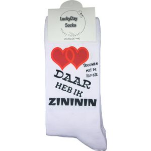 Zininin - Trouwen Sokken - Sokken bruidegom - Bruiloft - Huwelijk - Trouwfeest - Huwelijk - Witte sokken met tekst - grappige sokken - leuke heren sokken - Socks waar je Happy van wordt - Maat 37-44