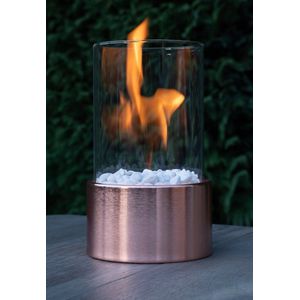 Muntel® Bio Ethanol Sfeerhaard | Tafelhaard | Binnen & Buiten | Rond | Rose | Goud | ⌀ 15 CM