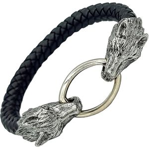 Rhylane – Viking Armband – Fenrir Wolf – Zwart – 21 cm