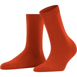 FALKE Cosy Wool zonder motief zacht dik winter warm ondoorzichtig halfhoog comfortabel  Merinowol Kasjmier Rood Dames sokken - Maat 39-42