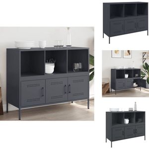 vidaXL Dressoir - Dressoirs - Opbergkast - Wandkast - Dressoir 100,5x39x79 cm staal antracietkleurig