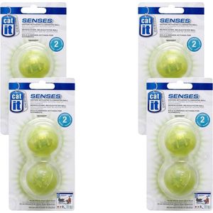 Catit Senses Lichtgevende Bal - Kattenspeelgoed - 4 x Groen 2 stuks