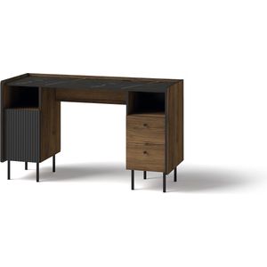 Prestigo P9 Bureau van 135 cm met laden, computerbureau, loft-design, hoge poten, gegroefd, praktisch bureau voor thuis, studeerkamer, kantoor - Maxi Maja