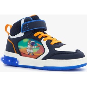 Blue Box hoge jongens sneakers met astronaut - Blauw - Uitneembare zool - Maat 29