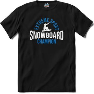 Snowboard Champion | Snowboarden - Bier - Winter sport - T-Shirt - Unisex - Zwart - Maat L