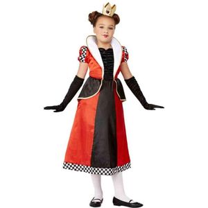 Smiffy's - Casino Kostuum - Hartenkoningin Rood-Zwart - Meisje - Rood, Zwart - Large - Carnavalskleding - Verkleedkleding