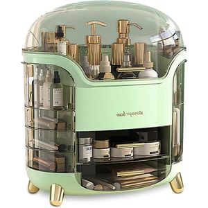 Draagbare Licht Luxe Serie Multi functionele Make Up Case Stofdichte Cosmetische Opbergdoos Cosmetica Huidverzorgingsproducten Sieraden Organizer Case Lipstick Box Groen - opbergdoos voor cosmetica.