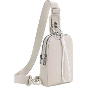 Crossbodytas London Beige - verstelbare schouderband - waterafstotend - unisex - compact - ritssluiting