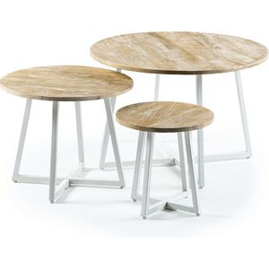 Louve ronde salontafel naturel | set van 3