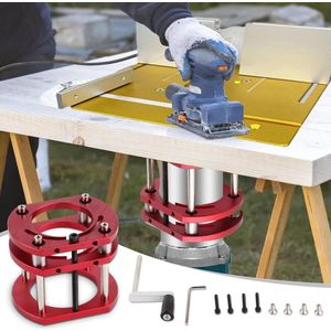 Router Verhoger, Roestvrijstalen Aluminium Legering Router Lift Basis, 4-Pins Klem Milltafel Lift Systeem, Voor Kleine Snijmachines, Houtbewerking Freestafel Basisplaat van Aluminium 4o mini