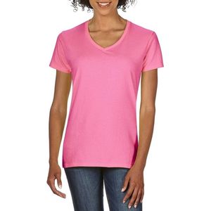 Basic V-hals t-shirt licht roze voor dames - Casual shirts - Dameskleding t-shirt roze S