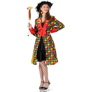 Funny Fashion - Limburg Kostuum - Carnaval Limburg Jas Vrouw - Rood, Geel, Groen - Maat 36-38 - Carnavalskleding - Verkleedkleding