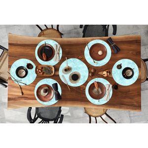 Ronde placemats - Onderlegger - Placemats rond - Waterverf - Patronen - Marmer print - 10 stuks