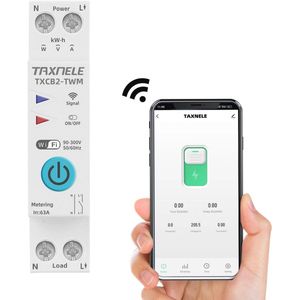 Slimme Stroomonderbreker met Vermogensmeting en Energietimer - 63A, 230V, Draadloos Bediening