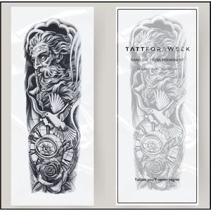 Nep tattoo sleeve neptunus | Tattoo sleeve voor volwassenen | Blijft 15 dagen zitten | tattforaweek