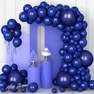 Mrs. Jones Ballonnen Blauw 106 Stuks 5-10-12-18 Inch Retro Midnight Blue Ballon Helium Stuks voor Meisjes Vrouwen Deco Verjaardagsfeest Bruiloft Oud en Nieuw Carnaval Verjaardag Decoraties .