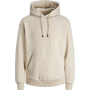 JACK & JONES Bradley sweat hood regular fit - heren hoodie katoenmengsel met capuchon - beige - Maat: 3XL