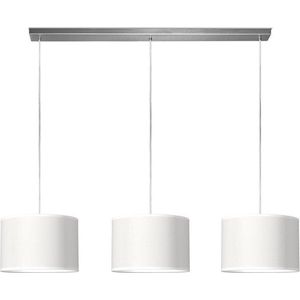 Home Sweet Home hanglamp Bling - verlichtingspendel Beam inclusief 3 lampenkappen - lampenkap 30/30/20cm - pendel lengte 100 cm - geschikt voor E27 LED lamp - wit